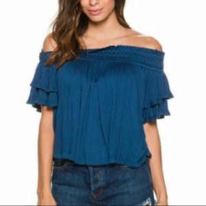 Free People santorini crop off the shoulder top
